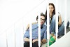 Couple sitting on the stairs