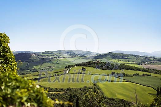 Sunny day on hilly landscape Sunny day on hilly landscape