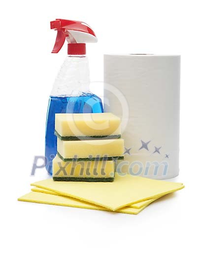 Isolated window cleaning supplies Isolated window cleaning supplies