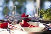 Sunlight on a nicely setted dinner table