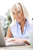 Woman typing on the laptop