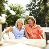 Couple sitting on the terrace