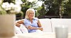 Woman sitting on the terrace