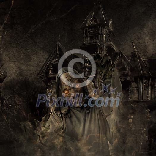 Ghost in front of the house Ghost in front of the house