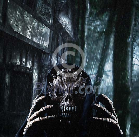 Scary monster in the rainy night Scary monster in the rainy night