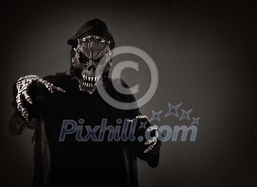 Scary monster on a dark background Scary monster on a dark background