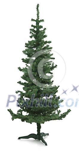 Fake christmas tree ready to be decorated Fake christmas tree ready to be decorated
