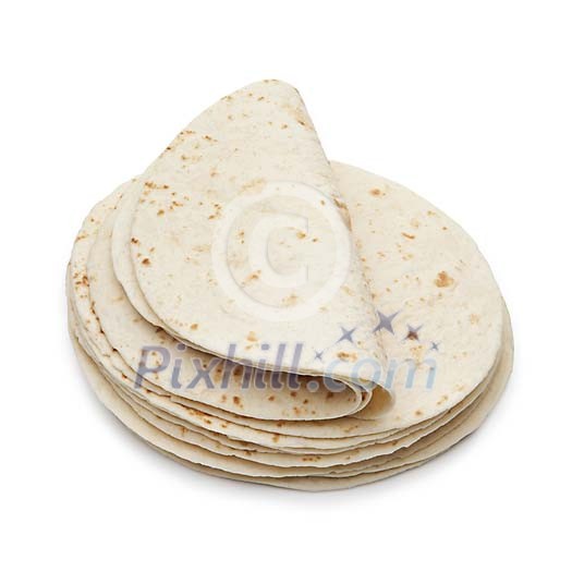 Isolated pile of tortillas Isolated pile of tortillas