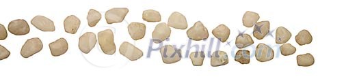 Line of small rocks with clipping path Line of small rocks with clipping path