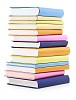 Pile of colourfull books (clipping path included)