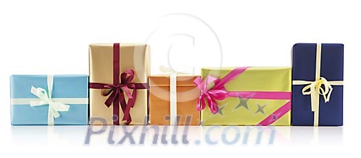 Clipped row of christmas present Clipped row of christmas present