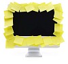 Yellow reminders on computer screen