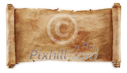 Blank parchment scroll with clipping path Blank parchment scroll with clipping path