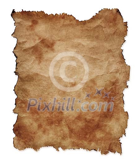 Brown old paper with clipping path Brown old paper with clipping path