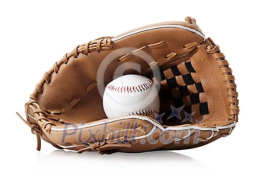 Clipped mitt and baseball Clipped mitt and baseball