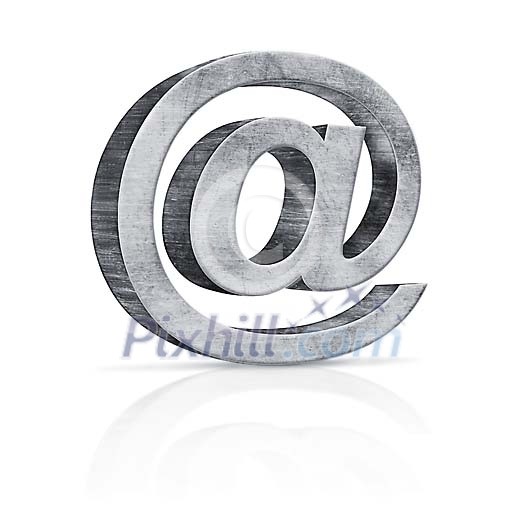 A 3D metal rendering from the @ symbol A 3D metal rendering from the @ symbol