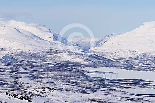 Mountains in Norway seen from Bjrkliden in Sweden.