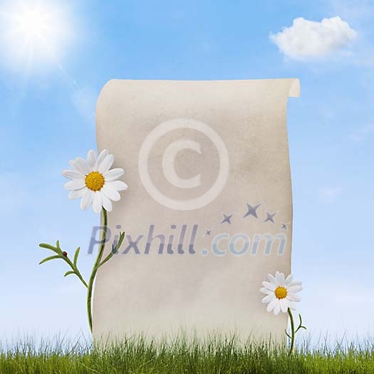 Paper Announcement in Fairytale Spring Environment Paper Announcement in Fairytale Spring Environment