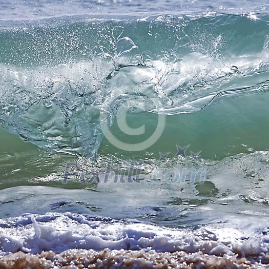 Wave reaches the beach Wave reaches the beach