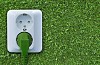 Electrical outlet on green grass