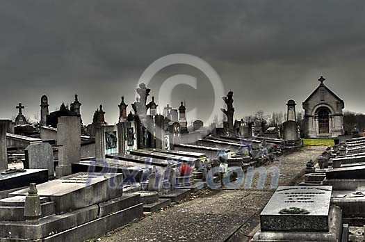 Cemetary on a cloudy day Cemetary on a cloudy day