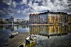 Calm river in the city