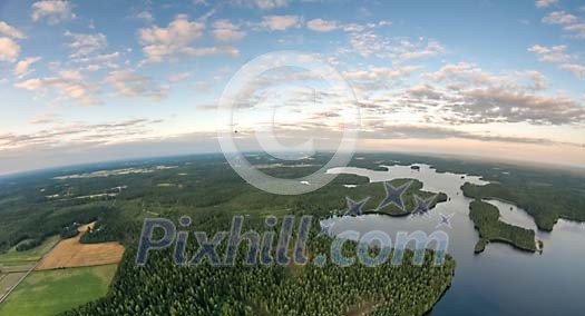 Aerial photo of the forest Aerial photo of the forest