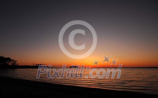 End of the sunset by the sea End of the sunset by the sea