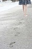 Woman walking alone on the beach