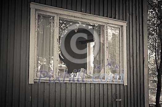 Window with a broken glass Window with a broken glass