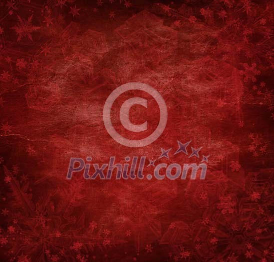 Red background with faded snowflakes Red background with faded snowflakes