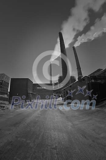 Tall chimneys at the plant Tall chimneys at the plant