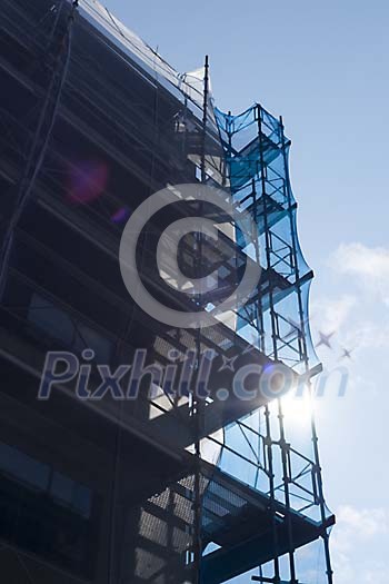 Scaffold by the house Scaffold by the house