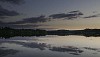 Darkness coming after the sunset at the lake