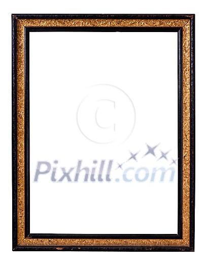 Isolated black and gold picture frame Isolated black and gold picture frame