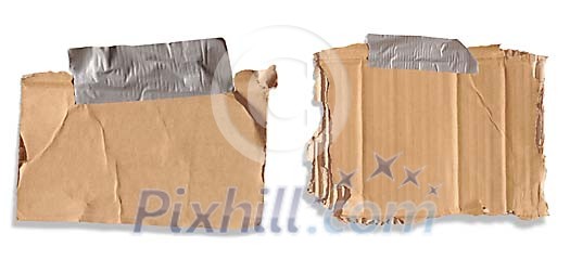 Two cardboard pieces taped to the wall Two cardboard pieces taped to the wall