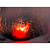 Candle light through ice wall