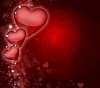 Valentines day red background with hearts