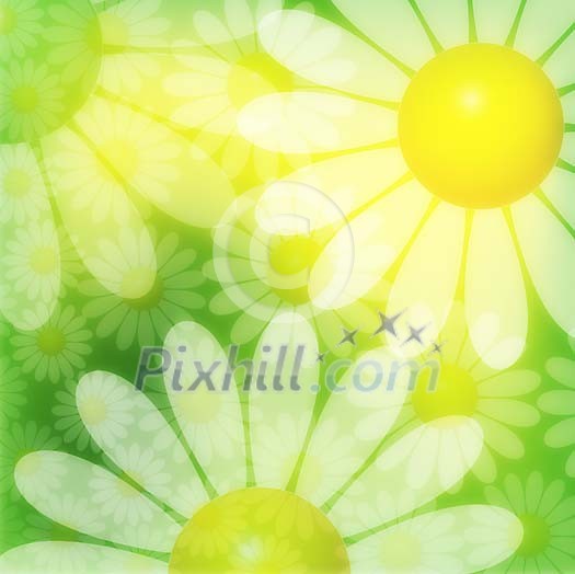 Green computer generated daisy background Green computer generated daisy background