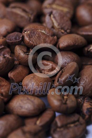 Closeup of coffee beans