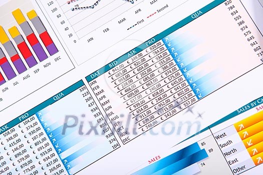 Graphs, charts, business table. The workplace of business people. Graphs, charts, business table. The workplace of business people.