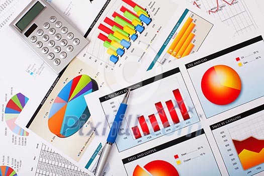 Graphs, charts, business table. The workplace of business people. Graphs, charts, business table. The workplace of business people.
