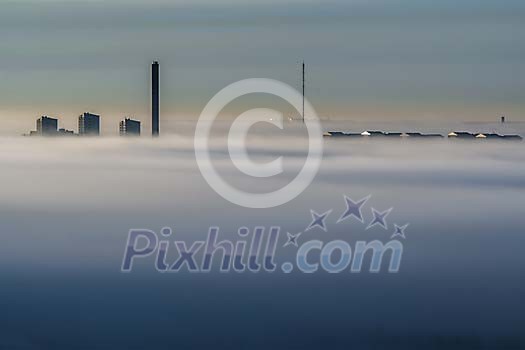 Misty morning in the city Misty morning in the city