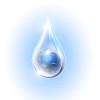 Large drops of the planet inside. Symbol of environmental protection