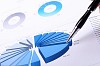 Charts and graphs of sales - a symbol of successful corporate business