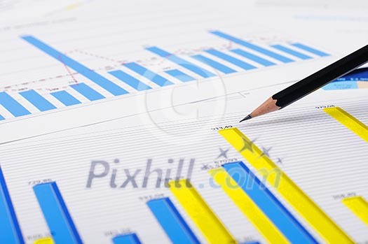 Charts and graphs of sales - a symbol of successful corporate business Charts and graphs of sales - a symbol of successful corporate business