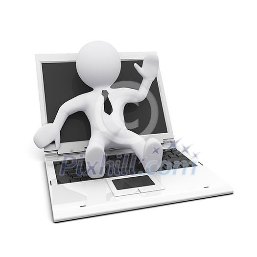 3D man wearing a tie with a notebook 3D man wearing a tie with a notebook