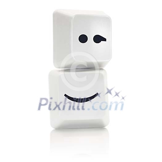Computer Keys with social media wink symbol Computer Keys with social media wink symbol