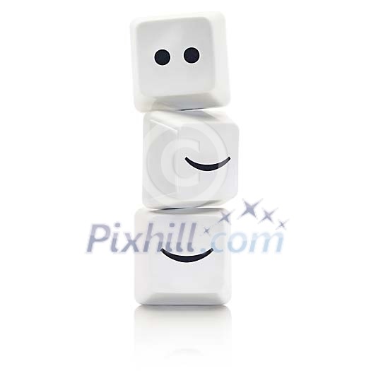 Computer Keys with social media big smile symbol Computer Keys with social media big smile symbol