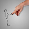 Deawing of a man shaking human hand